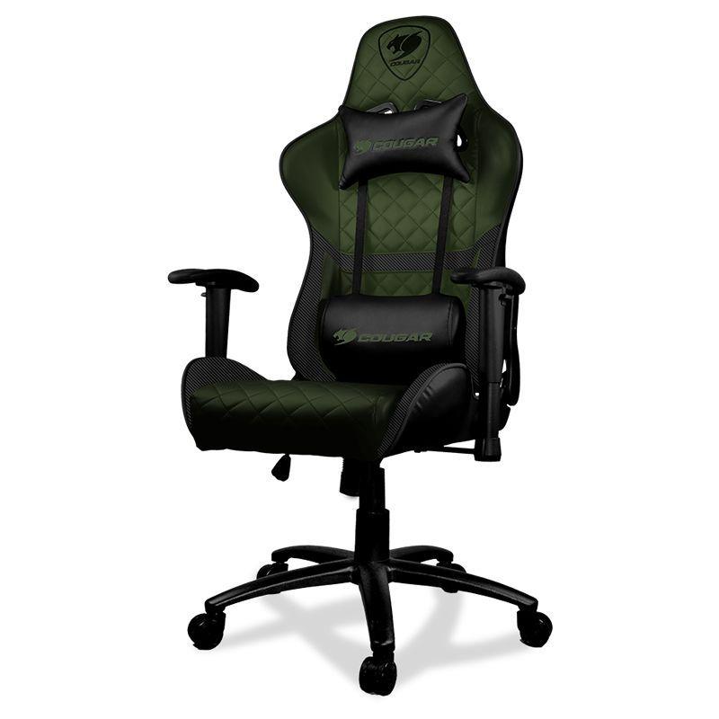Silla Gamer Cougar Armor One X (PVC, Ajustable, 120kg, Negro/Verde)-1