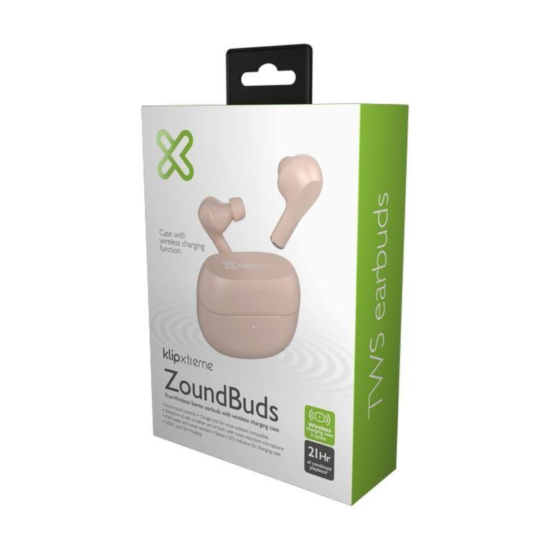 Audífonos Bluetooth Klipxtreme ZoundBuds (Control táctil, IPX4, Rosa)-1