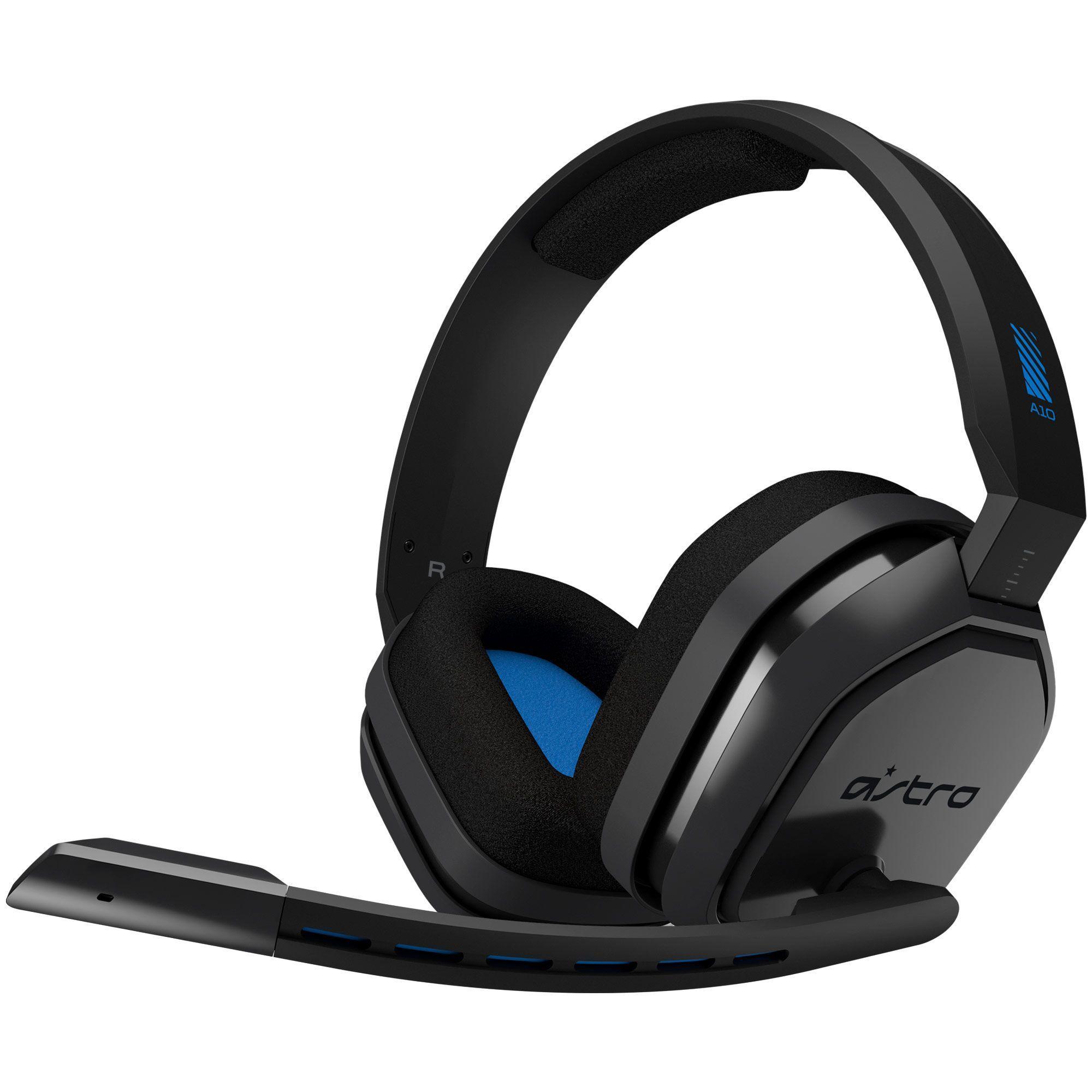Audífonos Gamer Logitech Astro A10 para PlayStation 4 (Micrófono, 20Hz-20000Hz, Jack 3.5mm, Negro/Azul)-1