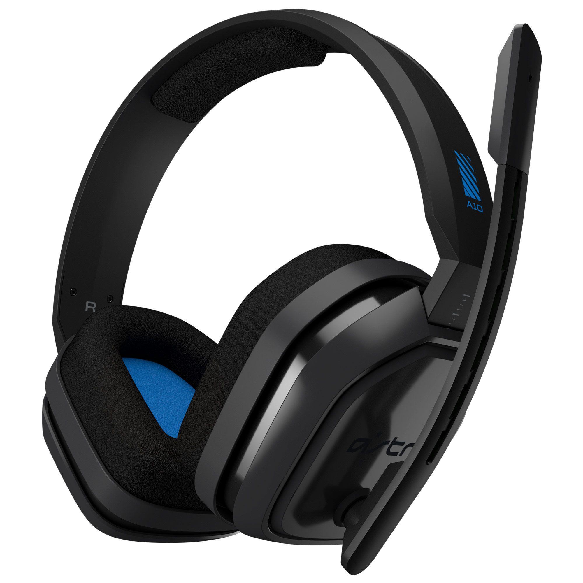 Audífonos Gamer Logitech Astro A10 para PlayStation 4 (Micrófono, 20Hz-20000Hz, Jack 3.5mm, Negro/Azul)-0