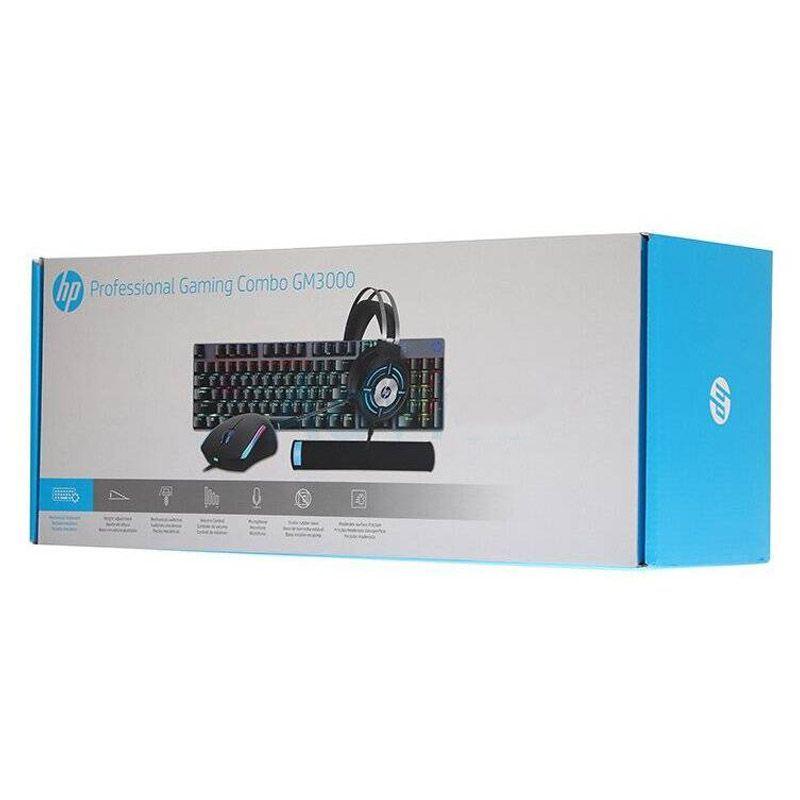 Kit Gamer HP GM3000 (Teclado Mecánico + Mouse + Audífonos + MousePad)-1