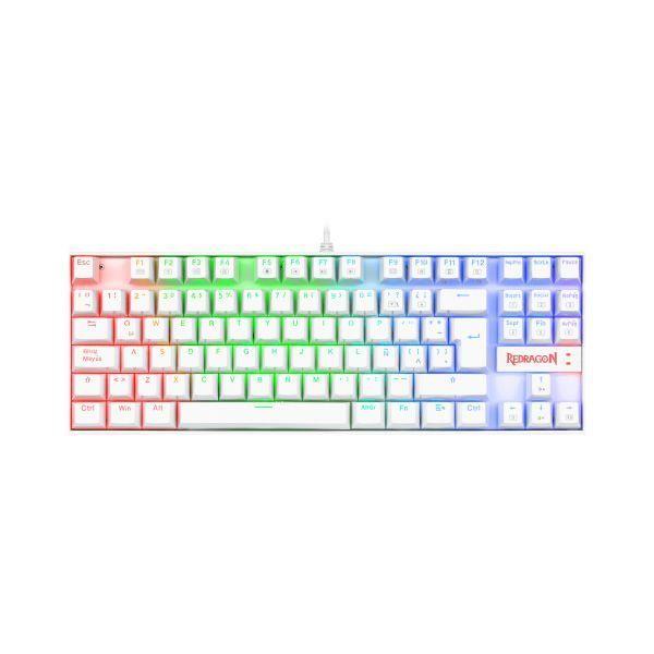 Teclado Mecánico Redragon Kumara K552 RGB (Switchs Outemu Blue, Compacto, Español, Blanco)-1