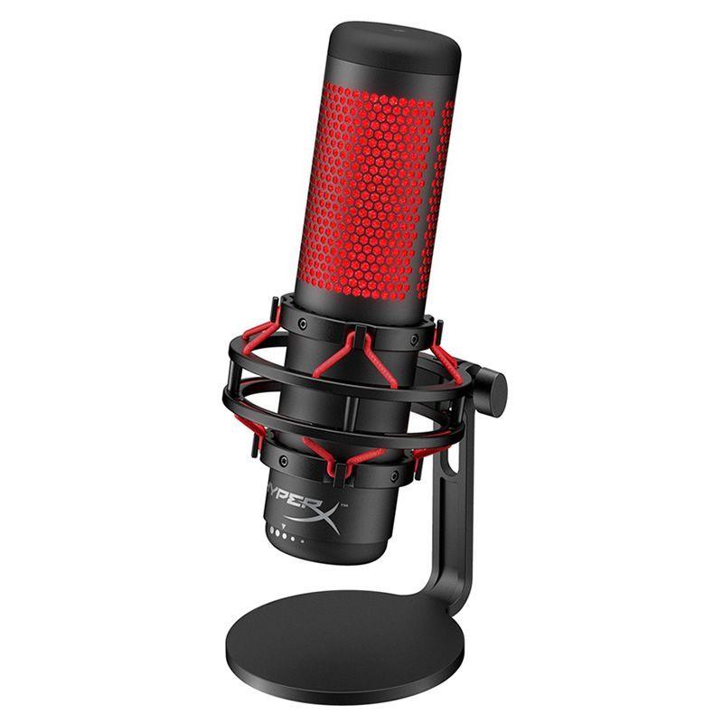 Microfono Gamer HyperX QuadCast (20.000Hz, Anti-Vibraciones, Negro/Rojo)-0