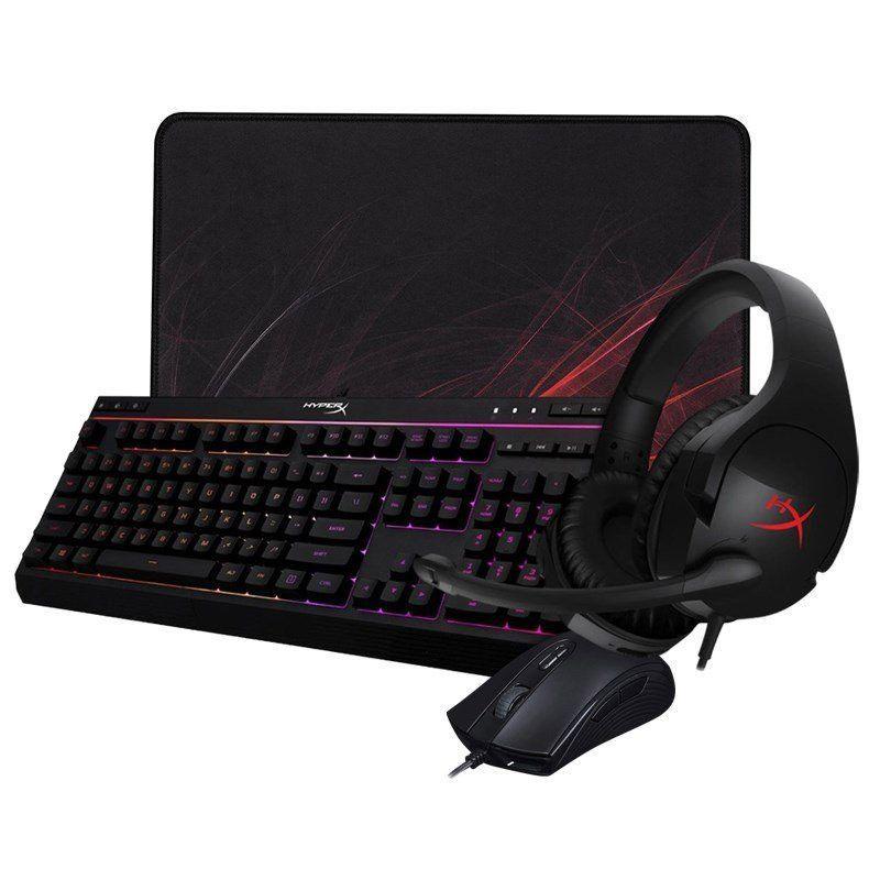 Kit HyperX Core Gamer Bundle (Teclado + Audífonos + Mouse + MousePad)-0