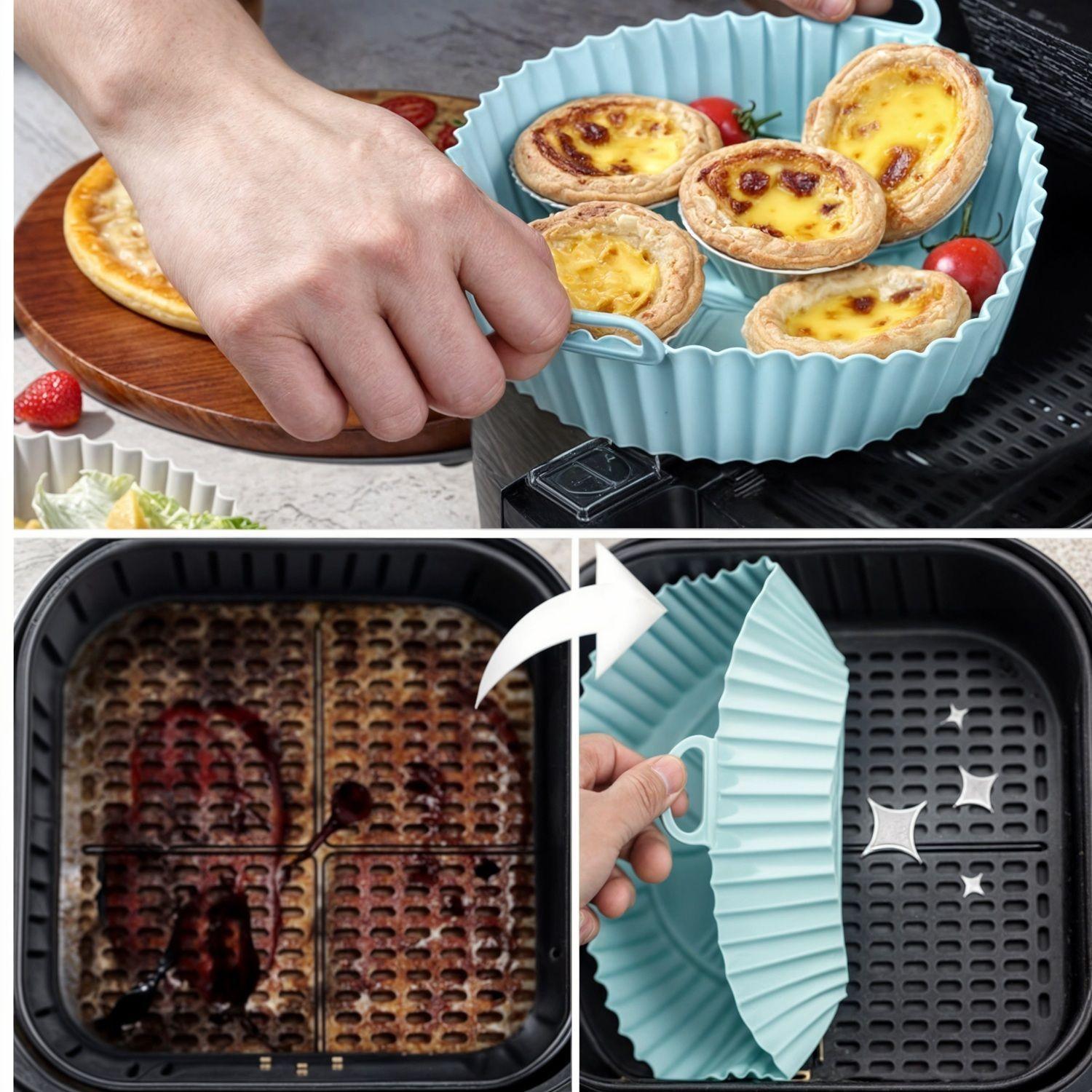 6 Forro silicona para airfryer para freidora silicona redondo-5