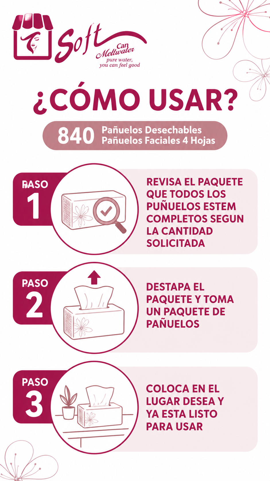 840 Pañuelos Desechables Pañuelos Faciales 4 Hojas-8