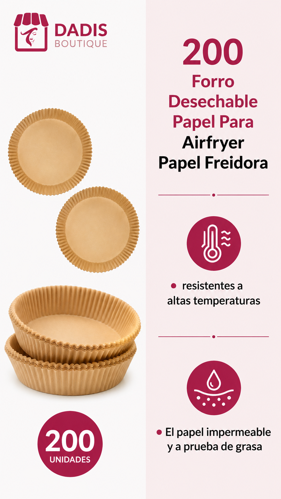 200 Forro Desechable Papel Para Airfryer Papel Freidora-2