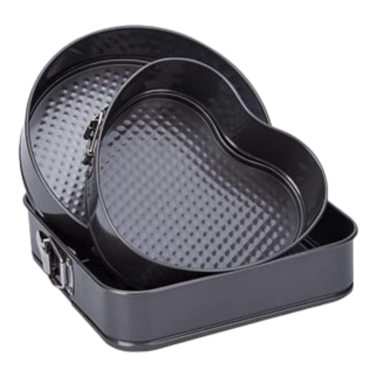 Set 3 moldes desmontables formas queque antiadherente torta-1