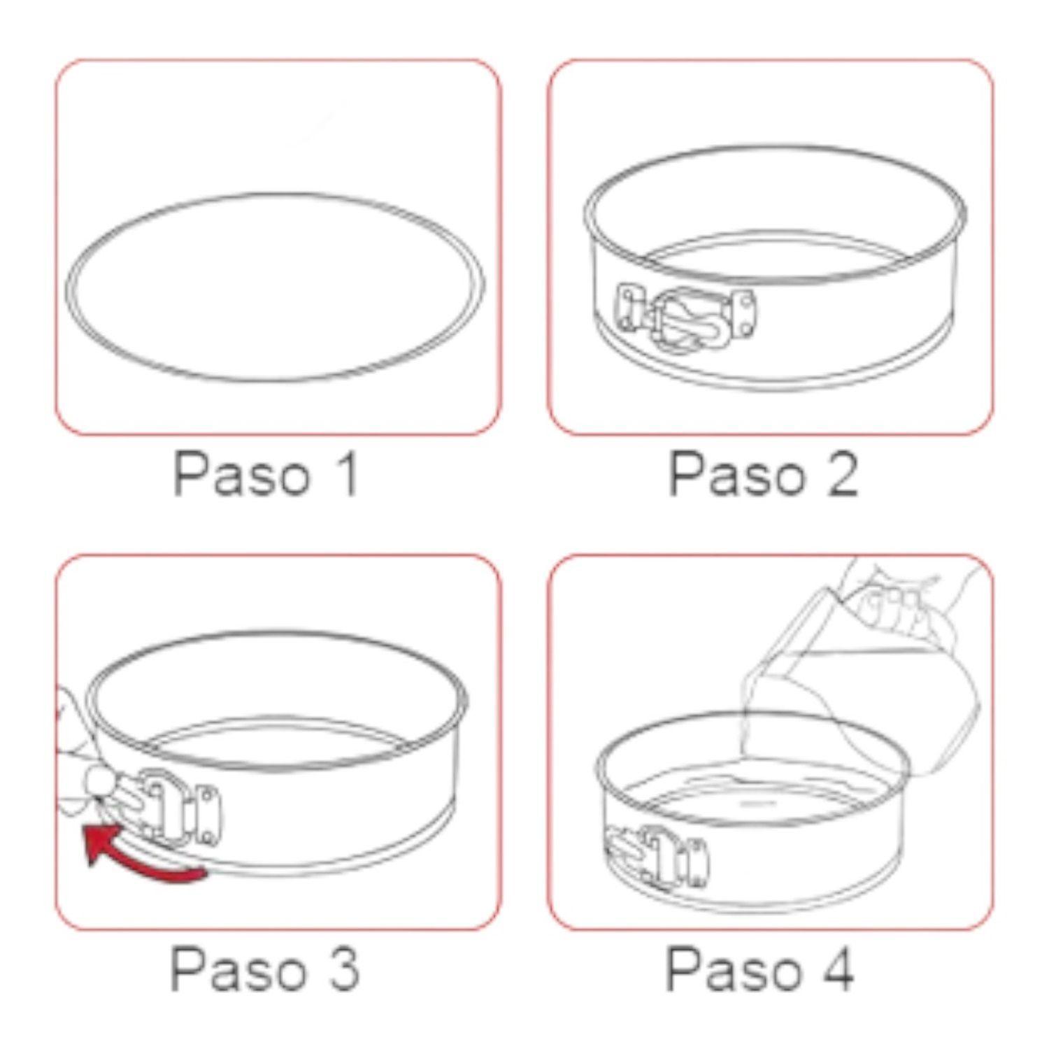 Set 3 moldes desmontables formas queque antiadherente torta-2