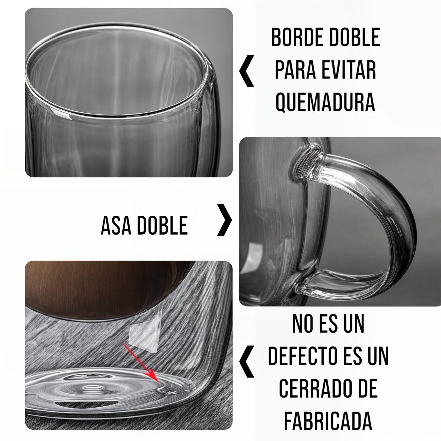 TAZAS DOBLE VIDRIO TAZA CAFE ESPRESSO TAZA DOBLE FONDO FLOR-7