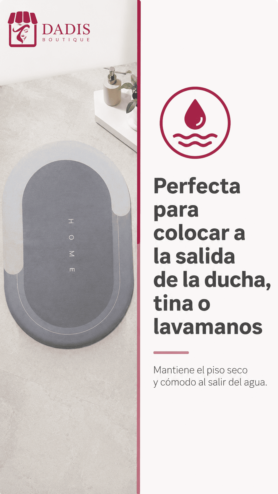Alfombra De Baño Ovalada Antideslizante Súper Absorbente-1