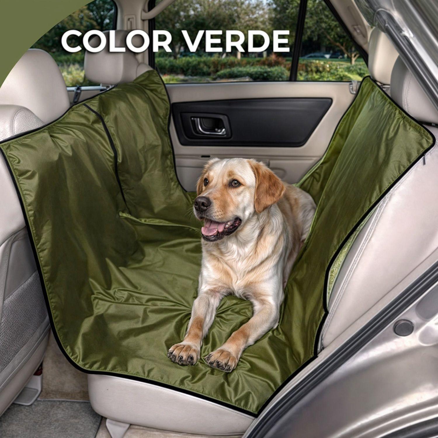Funda cubre asiento mascotas auto cobertor perro auto verde-1