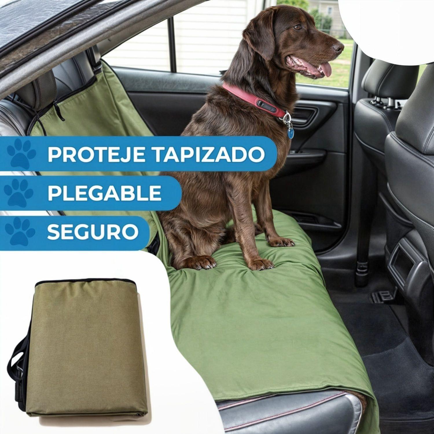 Funda cubre asiento mascotas auto cobertor perro auto verde-2