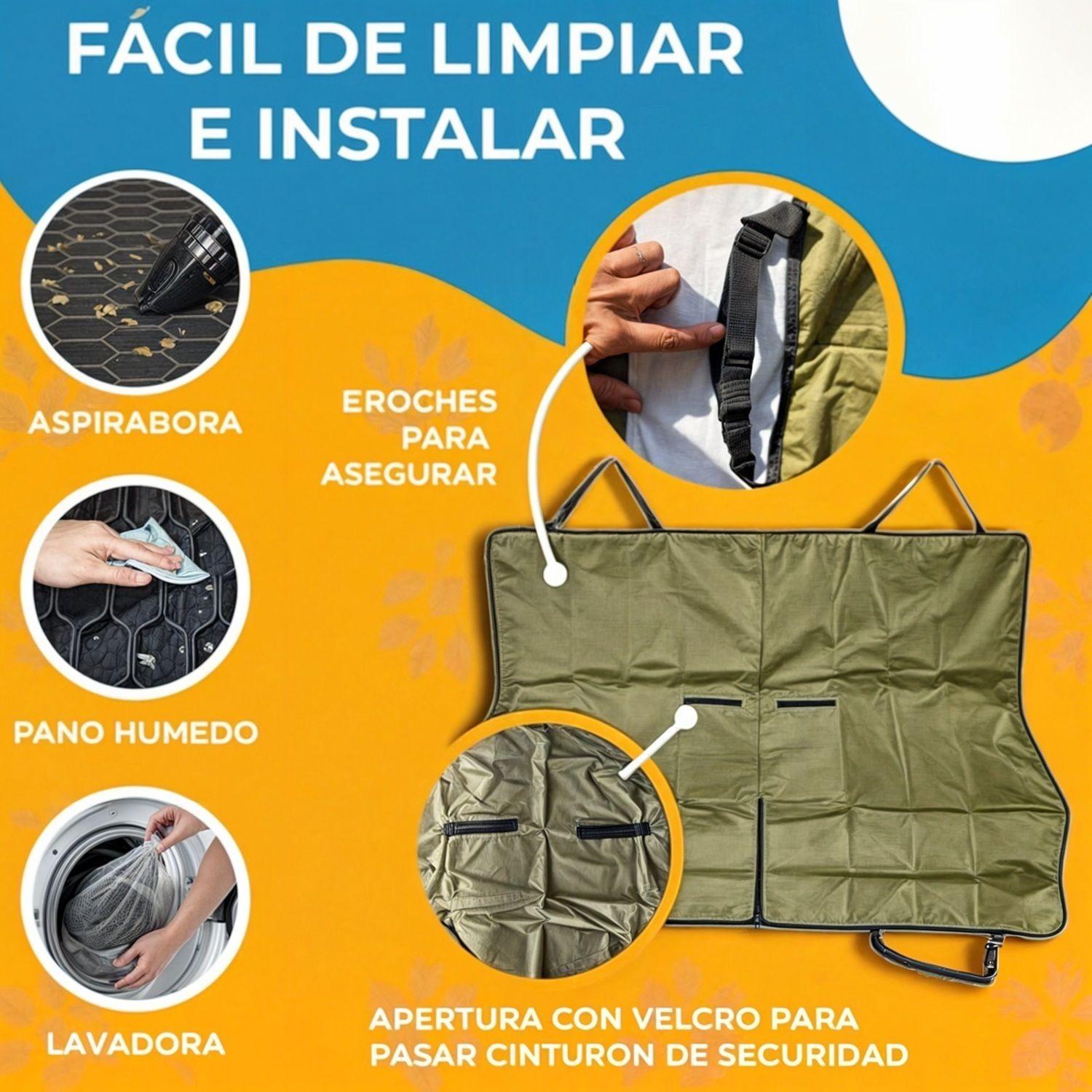 Funda cubre asiento mascotas auto cobertor perro auto verde-4