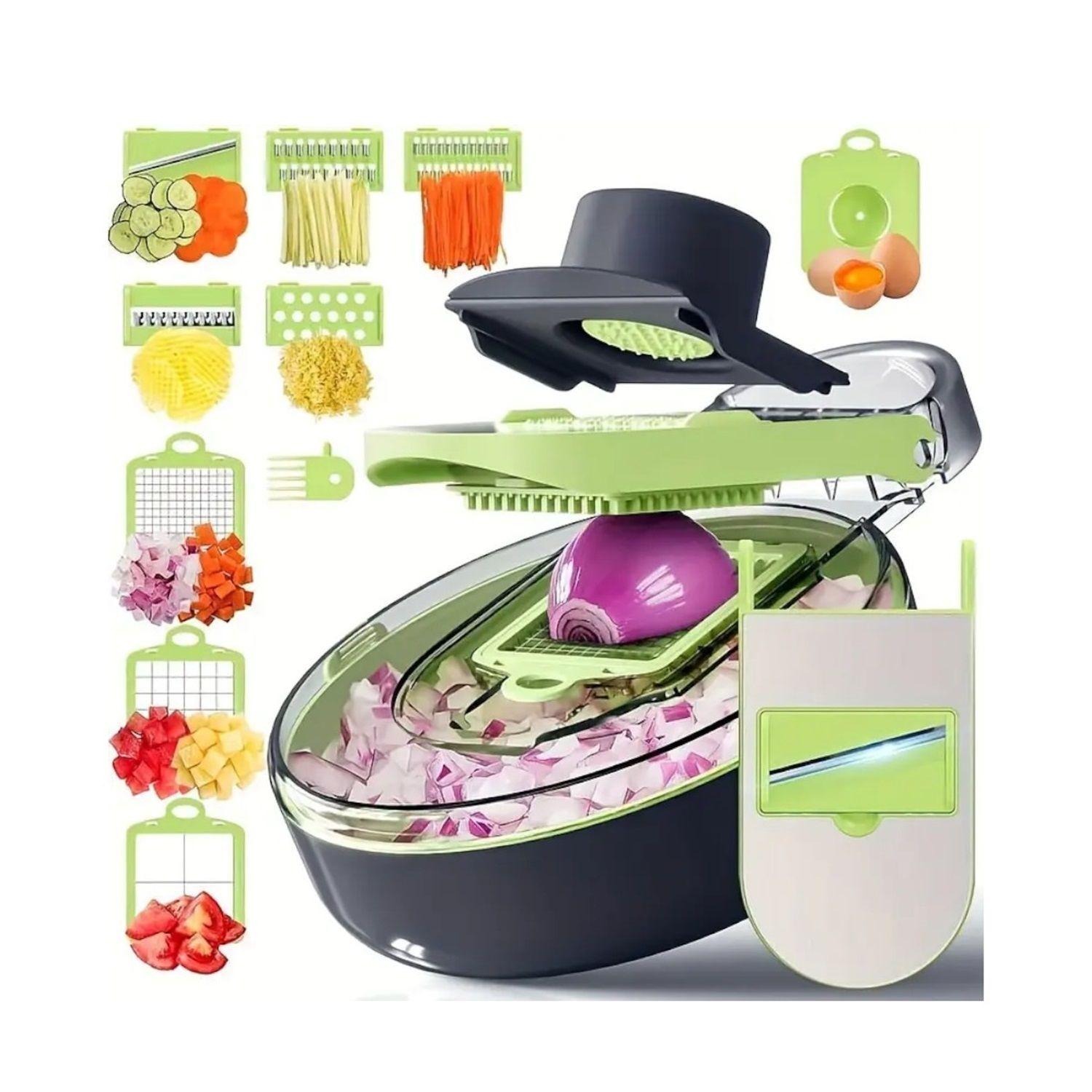 PICADOR DE VERDURAS CORTADOR DE VERDURAS 14 PIEZAS MULTIUSO-0