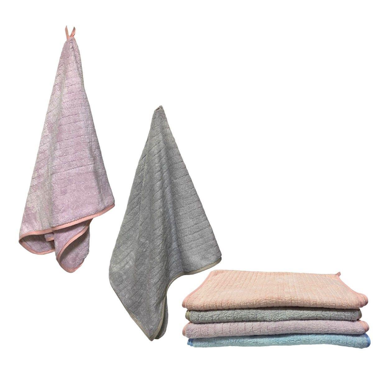 2 toallas de baño toalla de mano microfibra 35x75cm-3