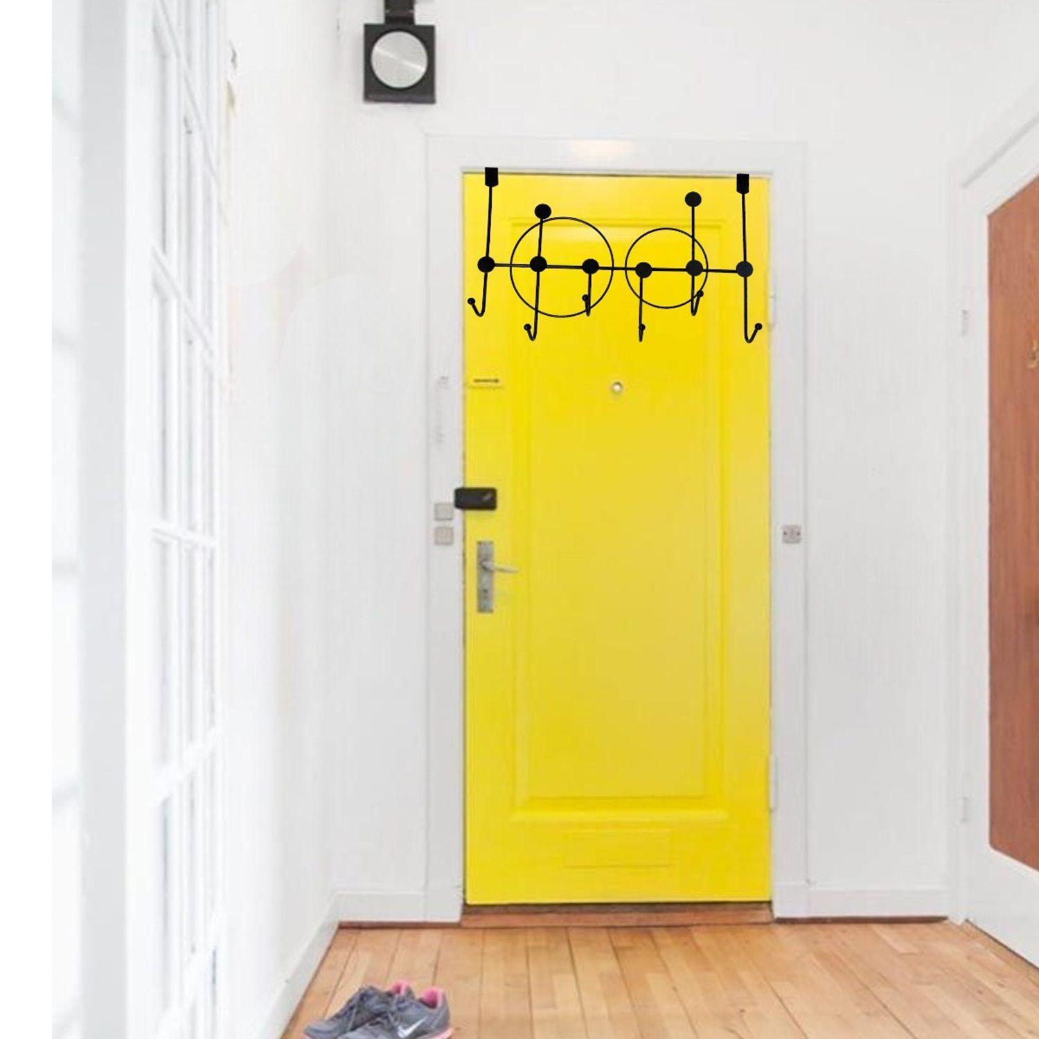 Colgadores de ropa 6 ganchos metálicos perchero de puerta-3