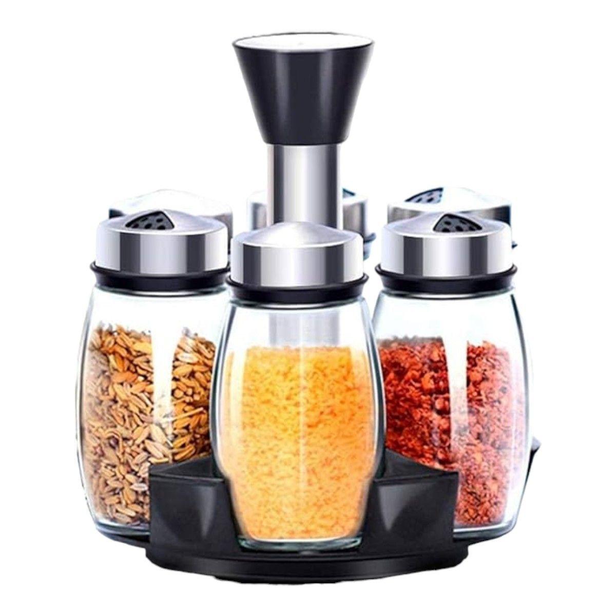 condimentero especiero frascos especieros especiero giratorio 6 piezas-0