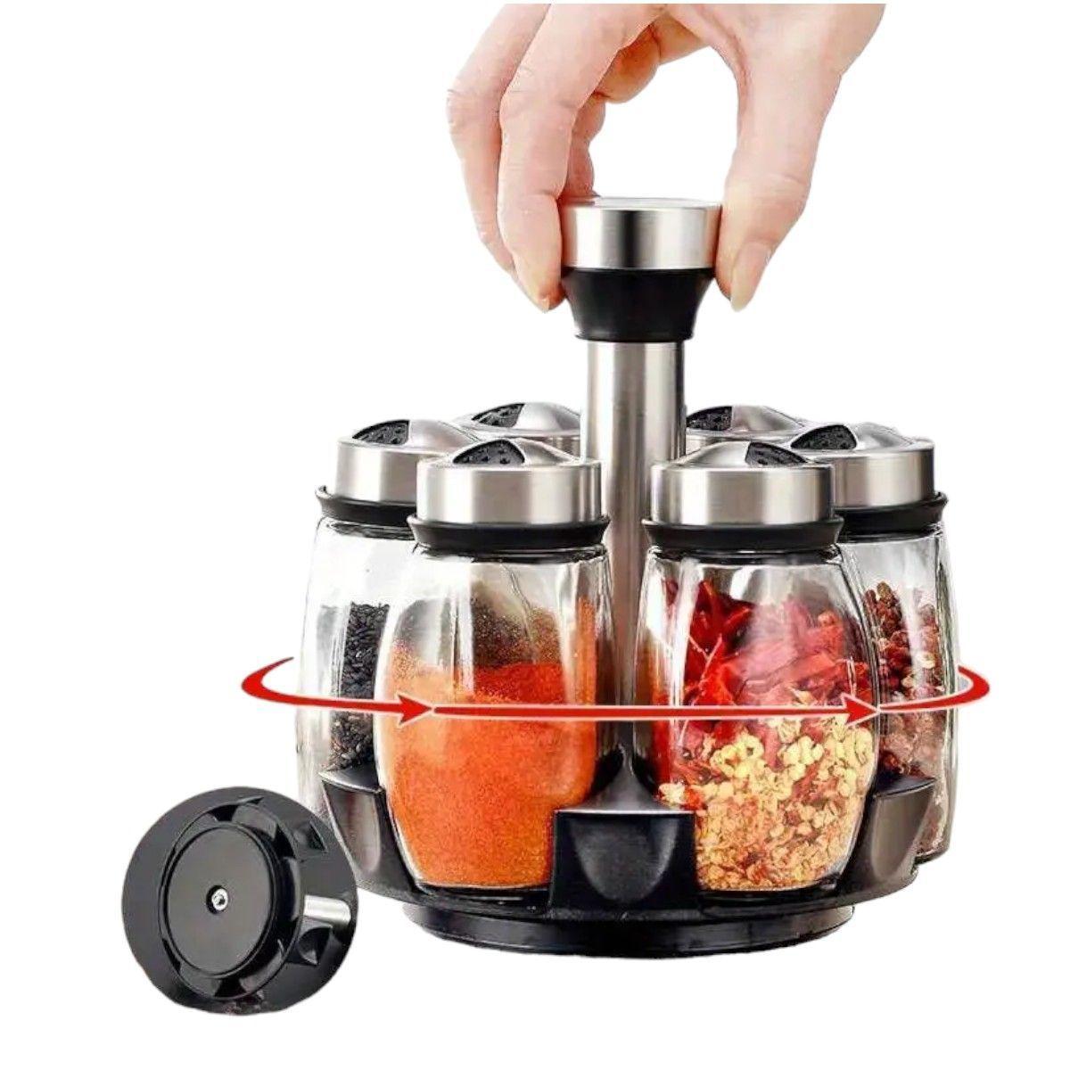 condimentero especiero frascos especieros especiero giratorio 6 piezas-3
