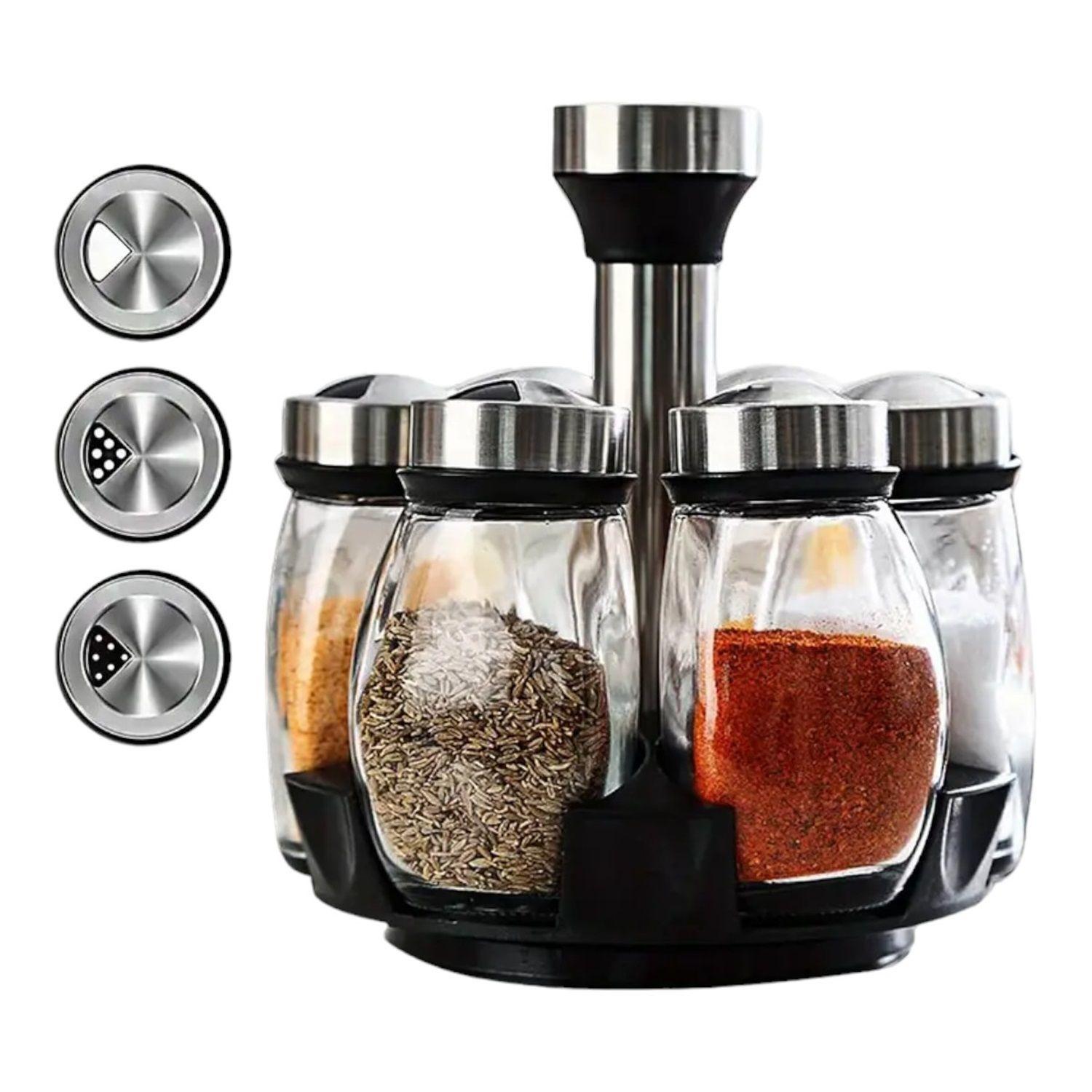 condimentero especiero frascos especieros especiero giratorio 6 piezas-5
