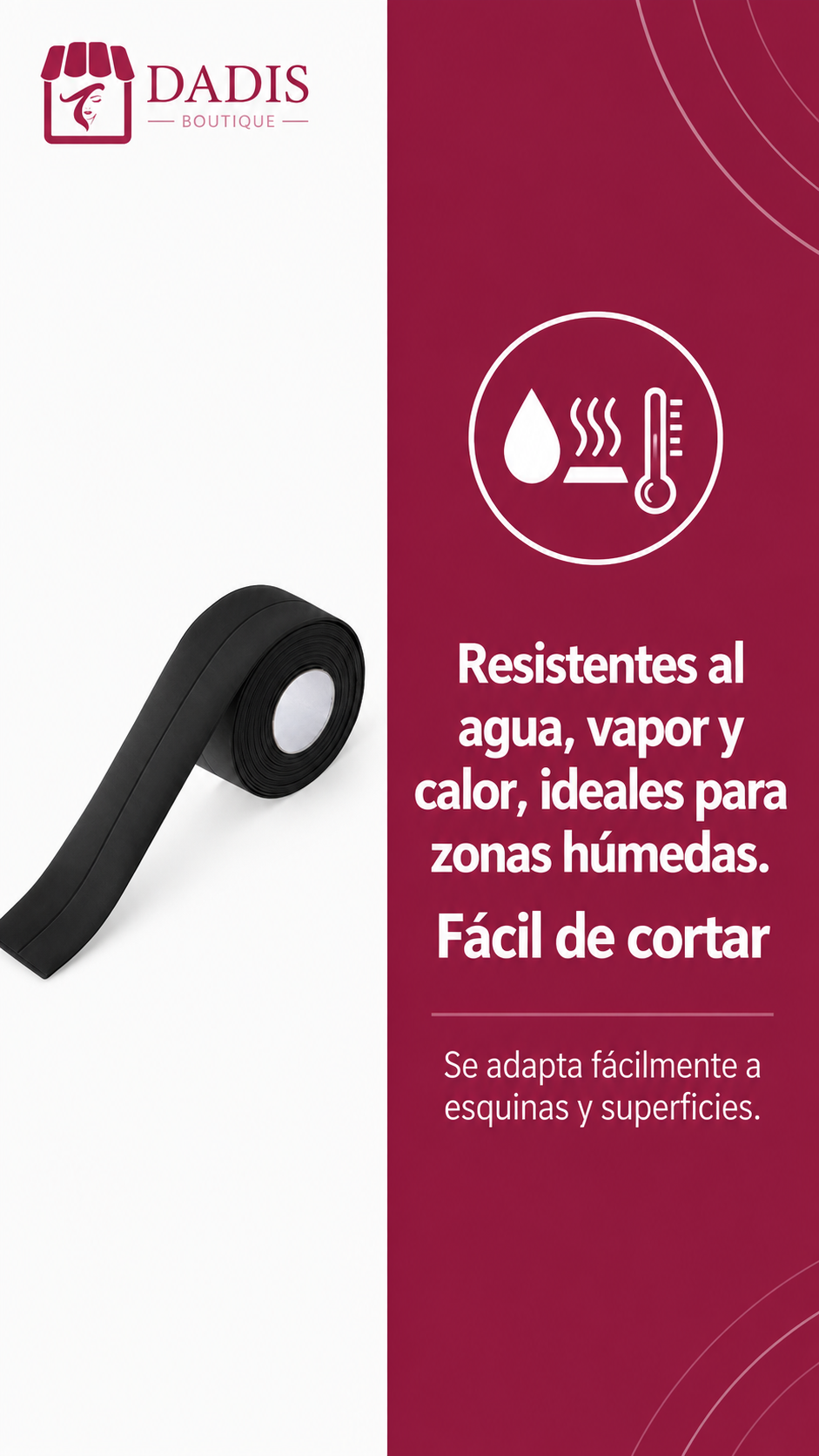 Cinta Adhesiva Impermeable Gaffer Selladora Cocina Baño-2