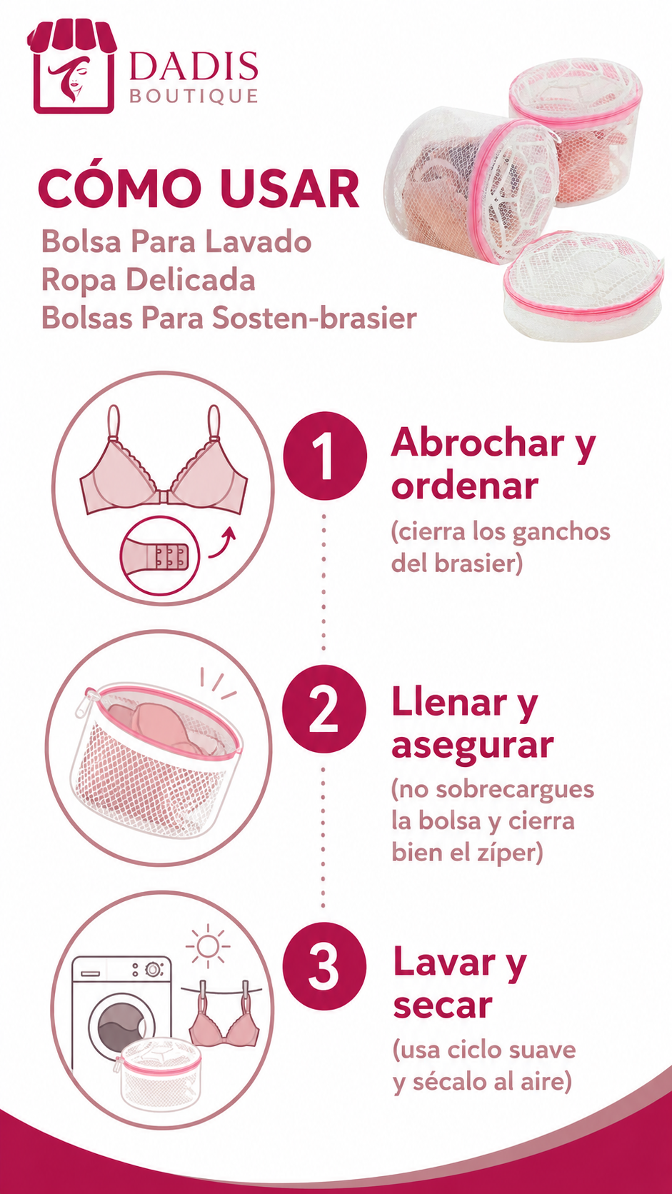 Bolsa Para Lavado Ropa Delicada Bolsas Para Sosten-brasier 3-4