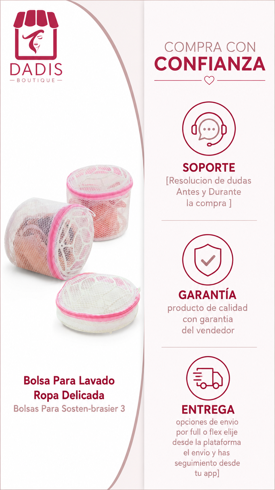 Bolsa Para Lavado Ropa Delicada Bolsas Para Sosten-brasier 3-5