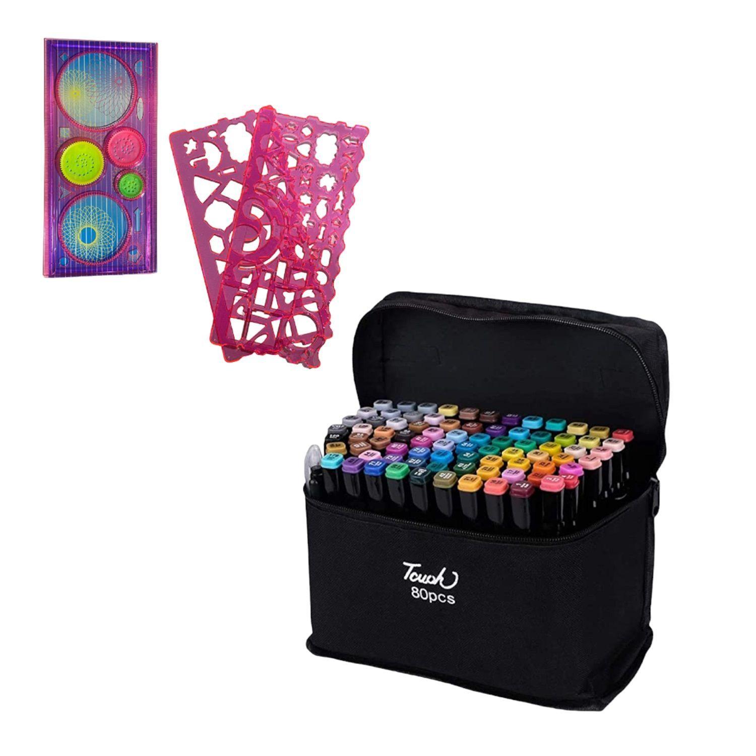 set espirógrafo regla figuras mandala 48 plumones para pintar-0