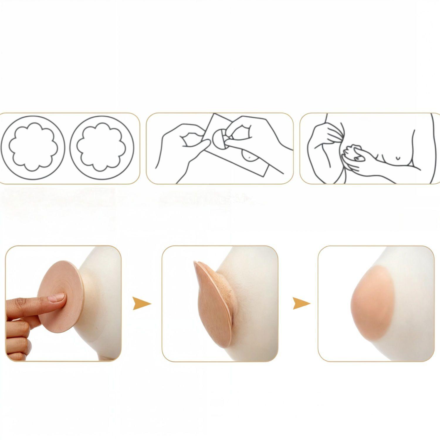 Tapa Pezon Levanta Busto Pezonera Adhesiva Silicona-7
