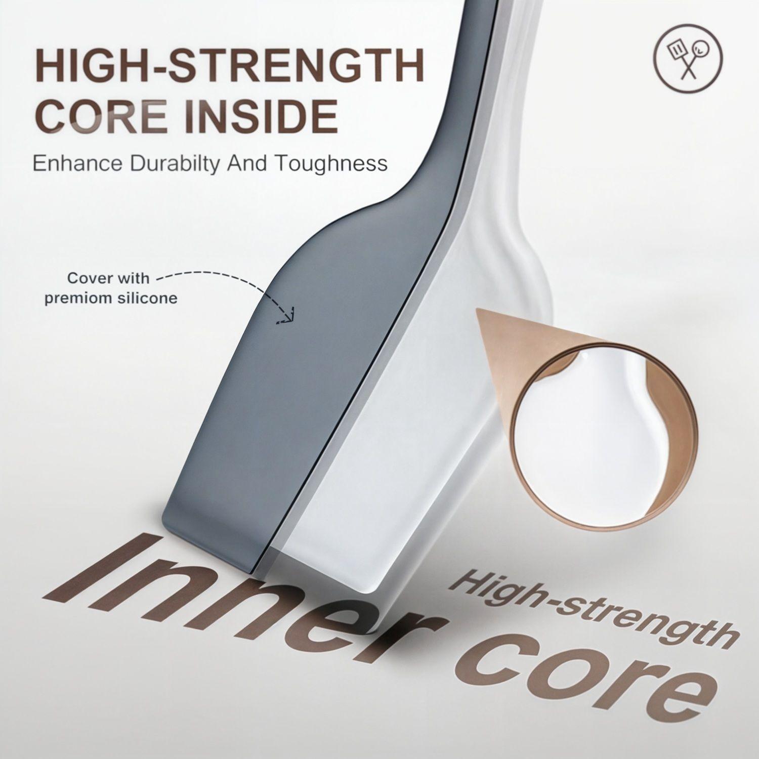 Kit 10 Utencilios Cocina Set Cucharones Utencilios Madera Silicona-6