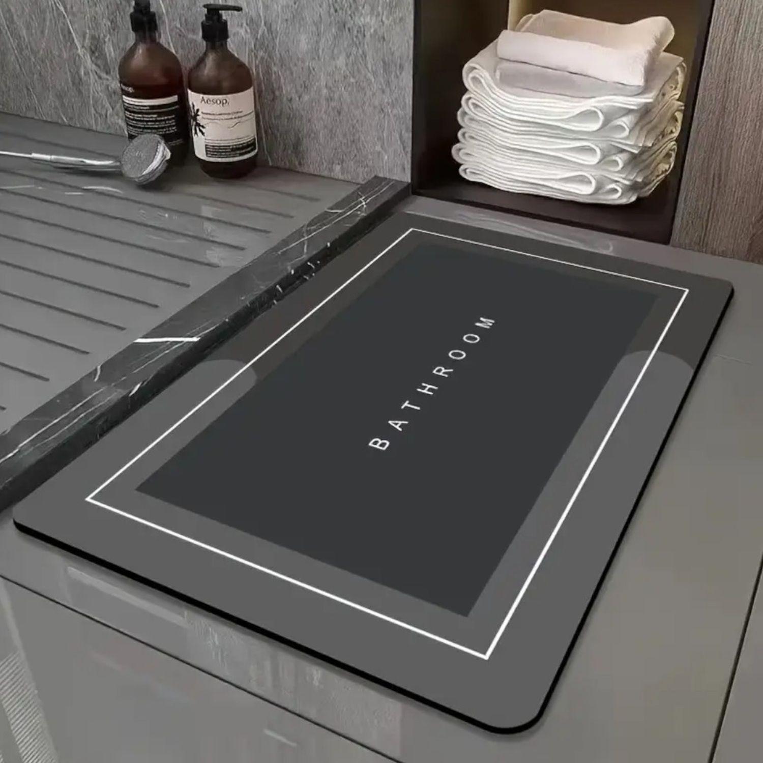 Alfombras para baño bajada de bano super absorbente  Negra-3