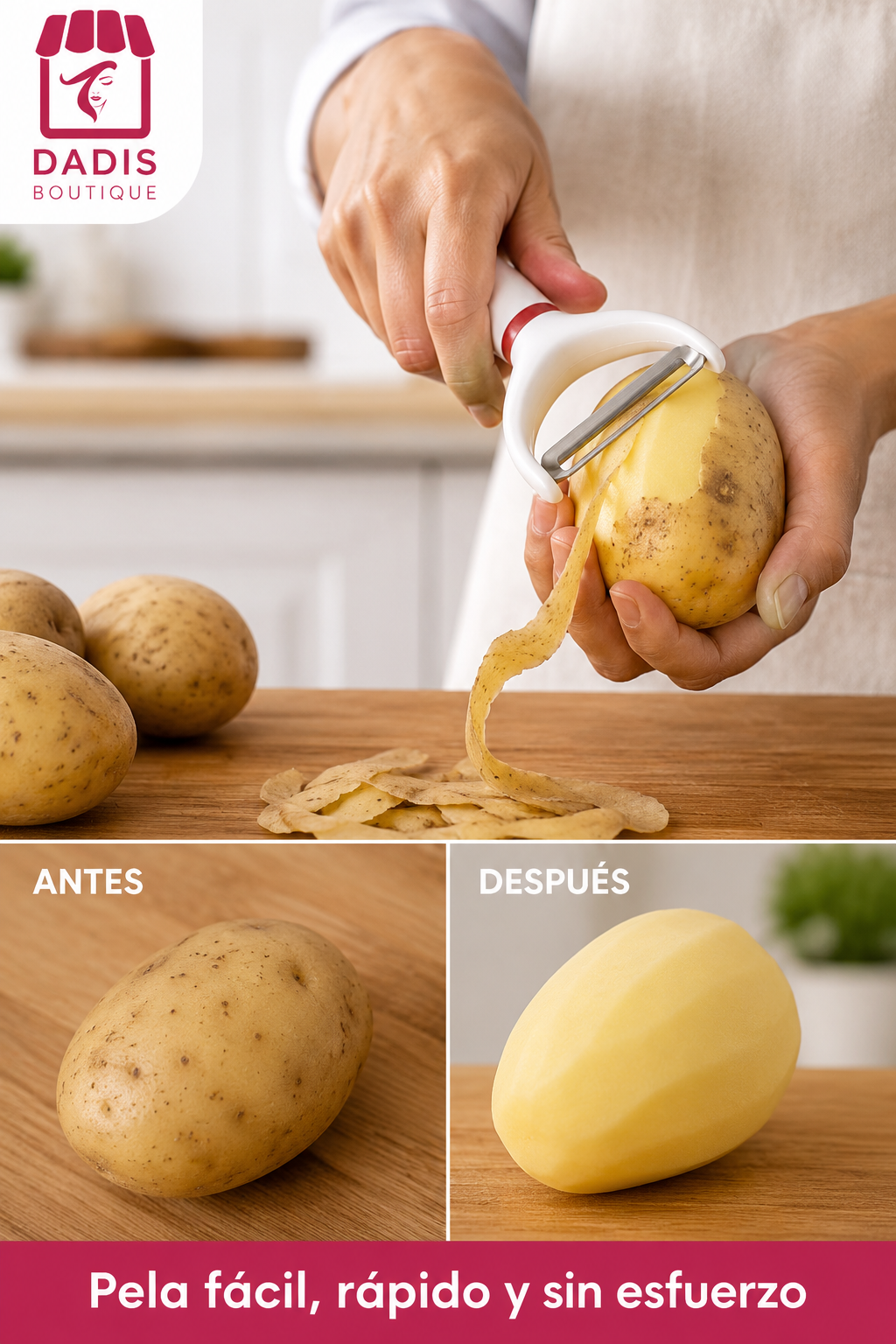 Pelador Verduras Acero Inoxidable Mango Plastico Cocina-6