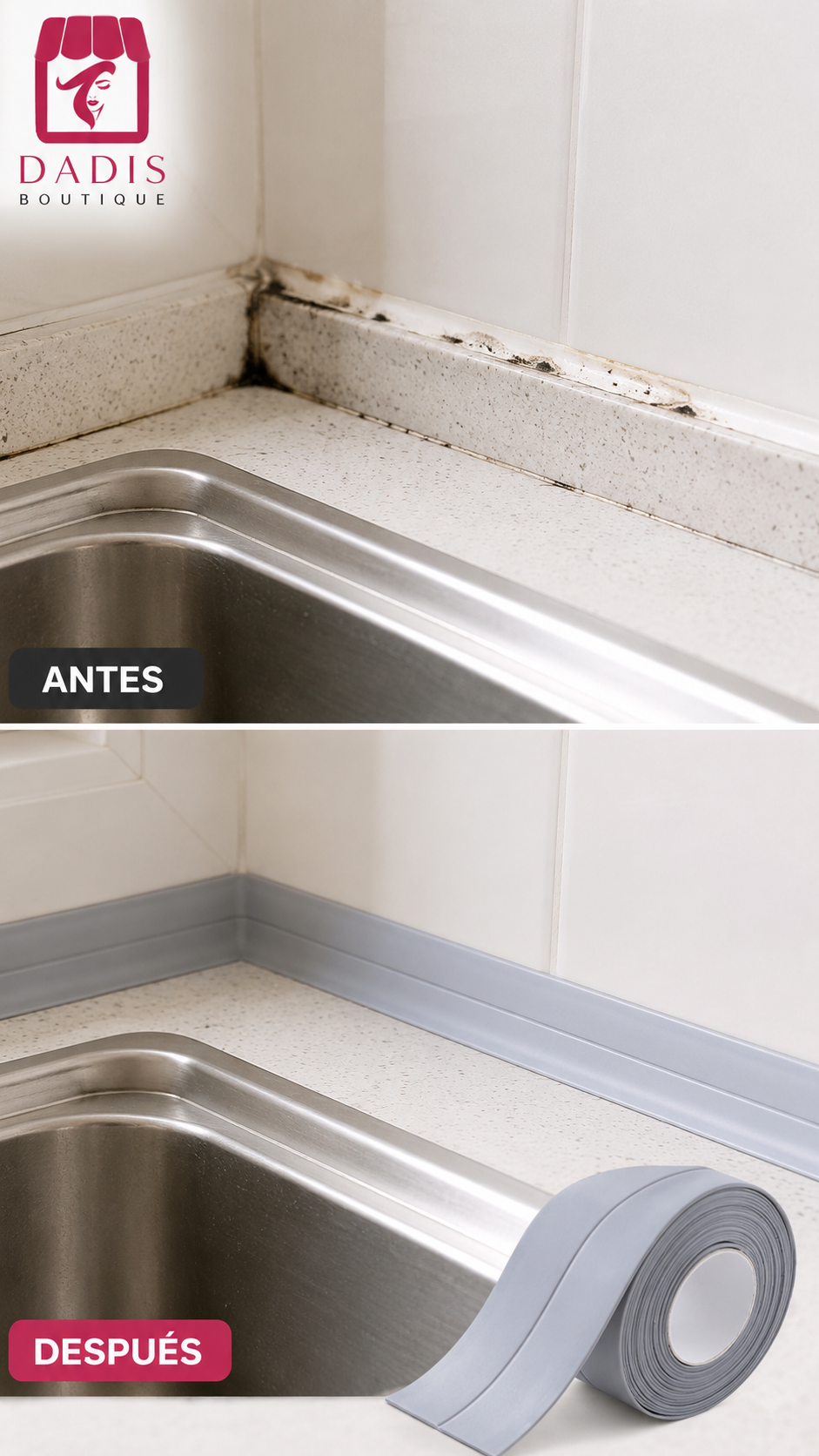 Cinta Gaffer Cinta Adhesiva Impermeable Cocina Ba o gris-7