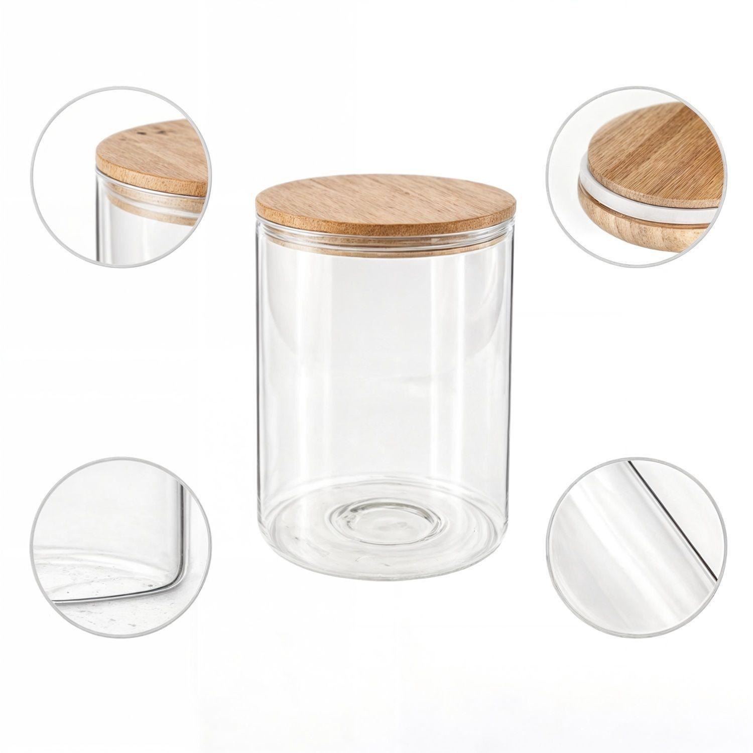 Frascos conserva tapa bambu frascos de vidrio 250ml-6