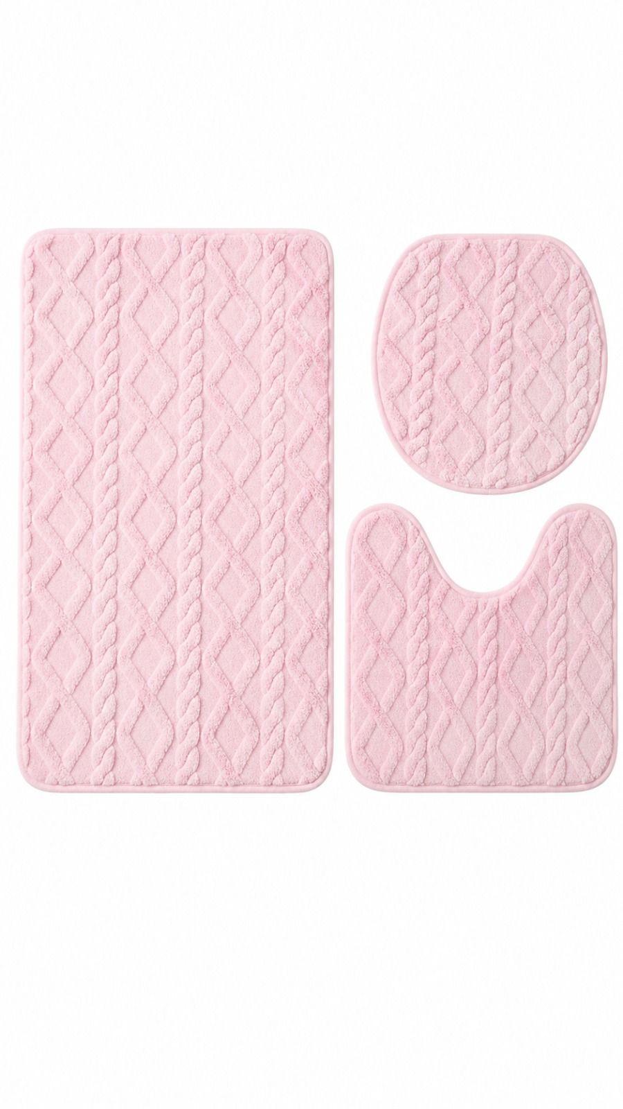 Set De Baño Juego De Baño Alfombras Baño Cubre Tapa Wc 3en1-0
