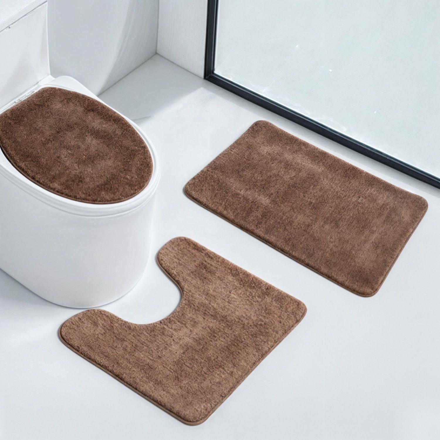 Set De Baño Juego De Baño Alfombras Baño Cubre Tapa Wc 3en1-1