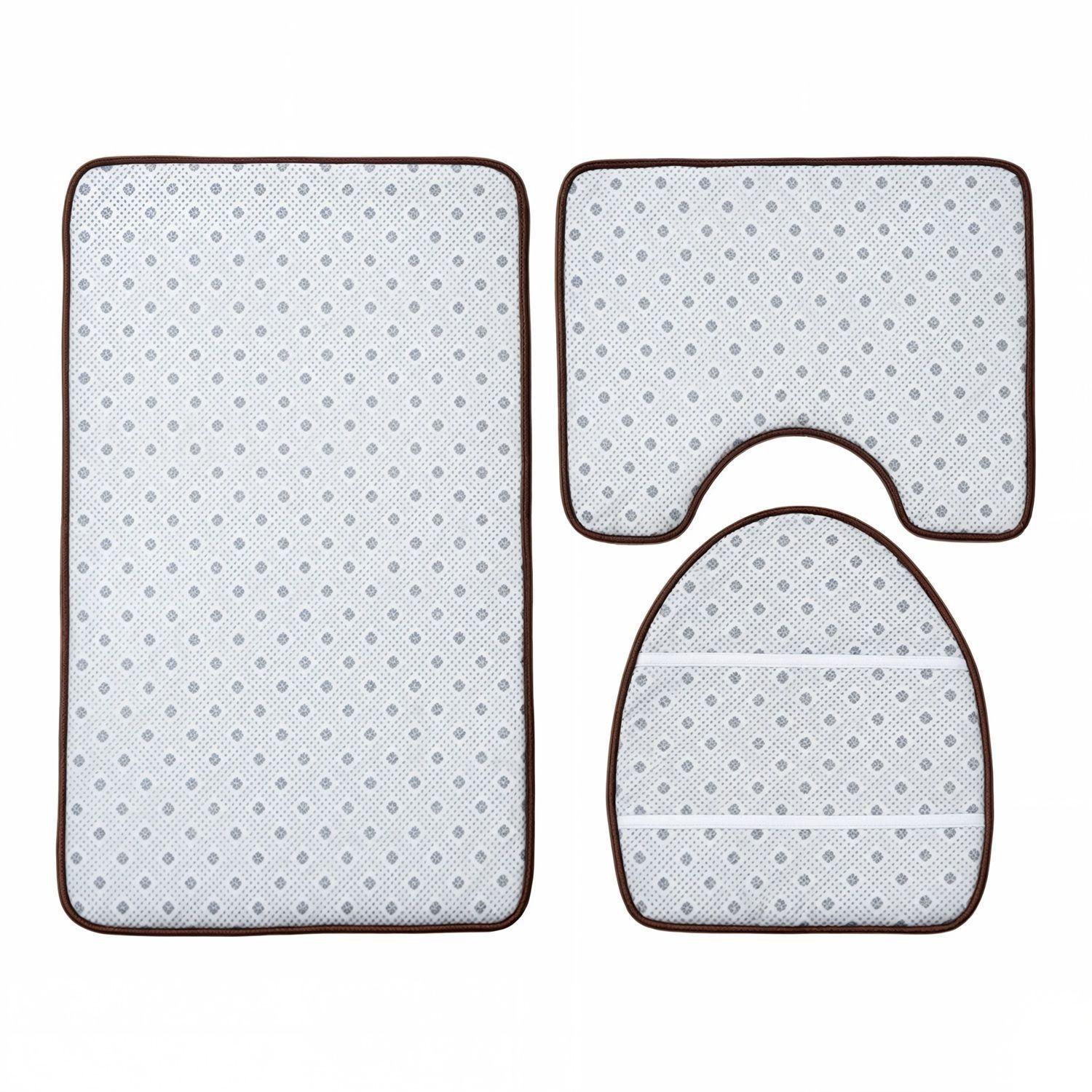 Set De Baño Juego De Baño Alfombras Baño Cubre Tapa Wc 3en1-3