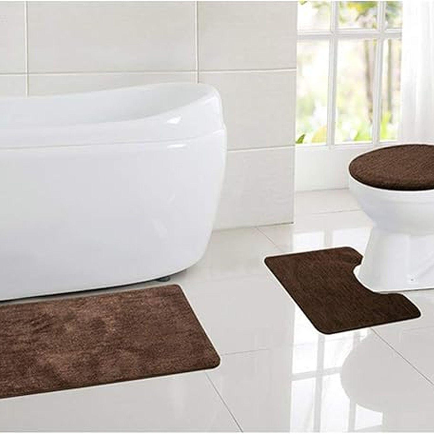 Set De Baño Juego De Baño Alfombras Baño Cubre Tapa Wc 3en1-6