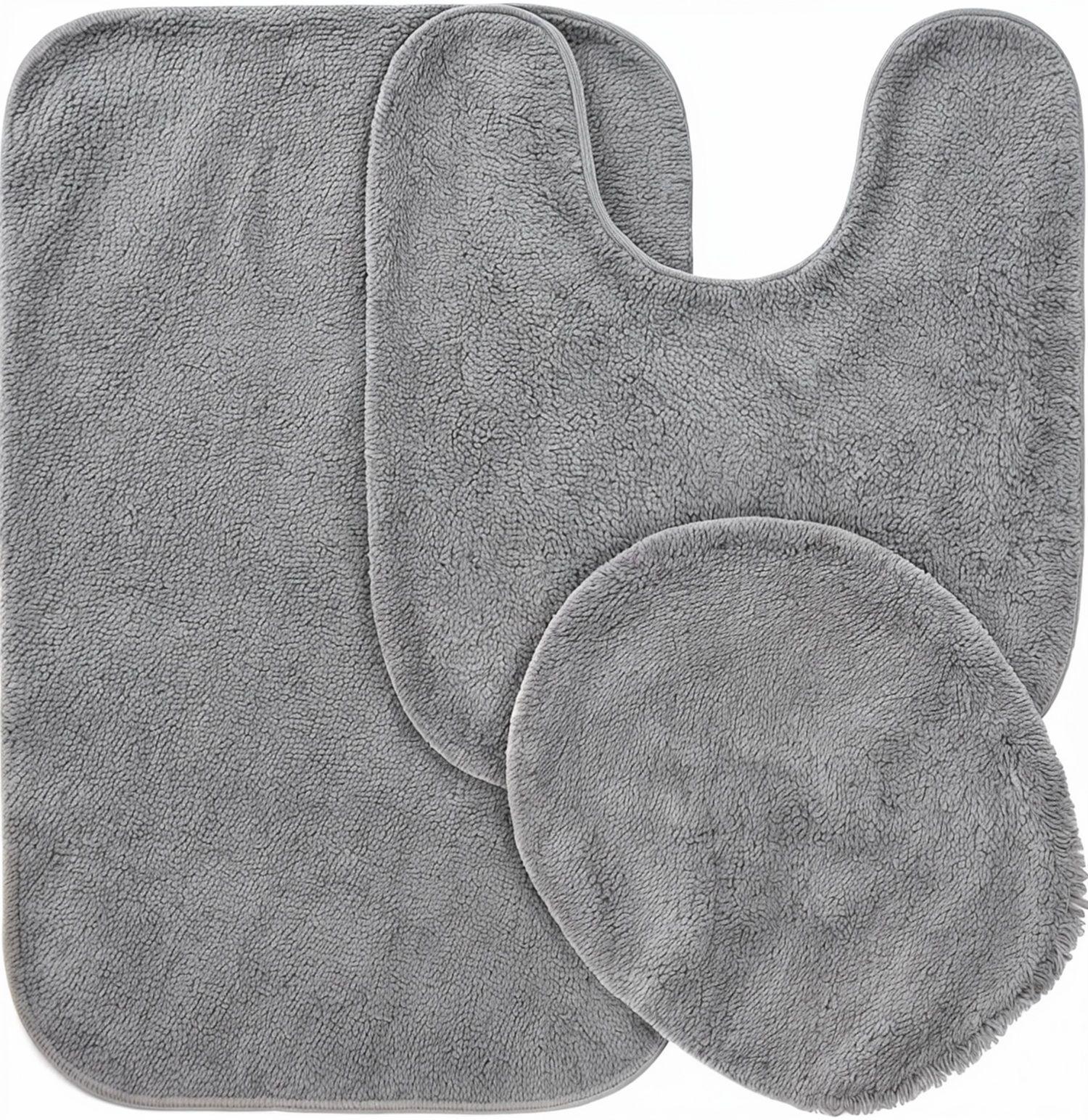 Set De Baño Juego De Baño Alfombras Baño Cubre Tapa Wc 3en1-0
