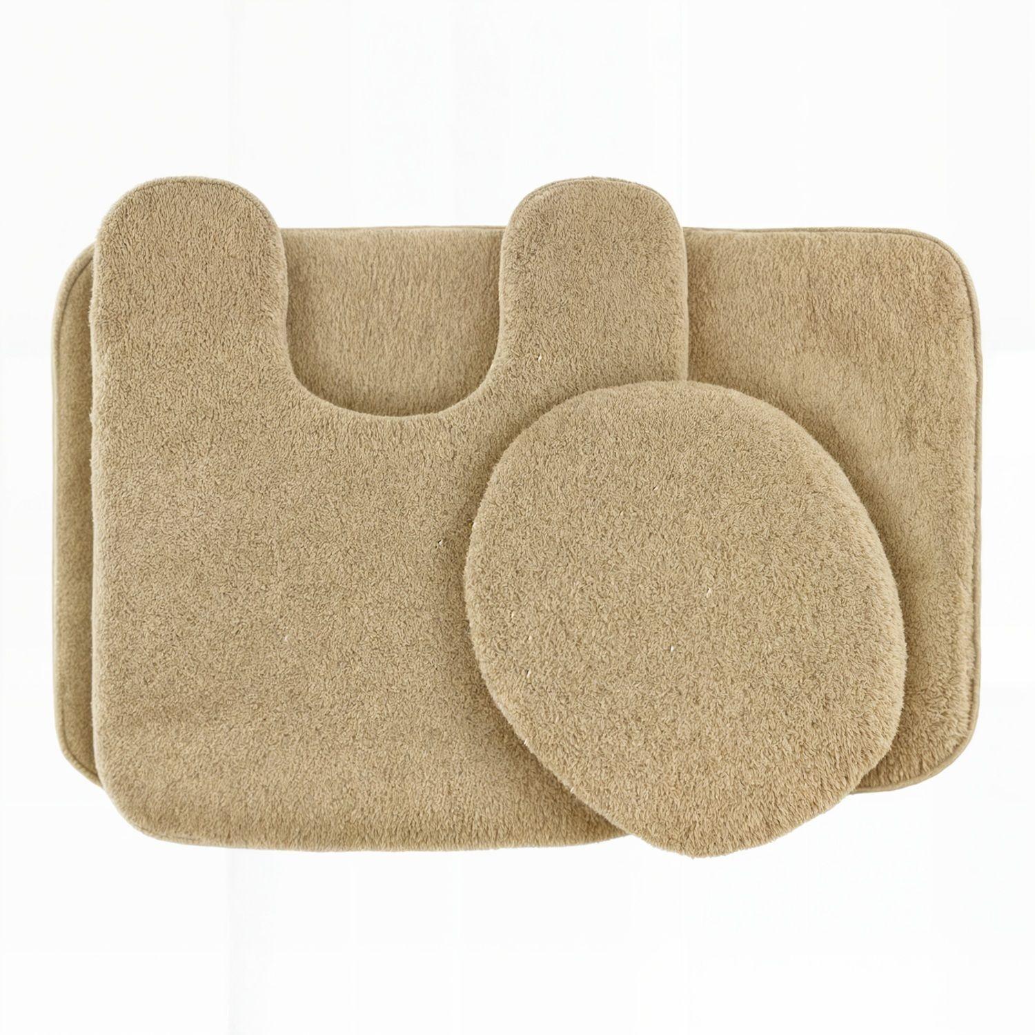 Set De Baño Juego De Baño Alfombras Baño Cubre Tapa Wc 3en1-0