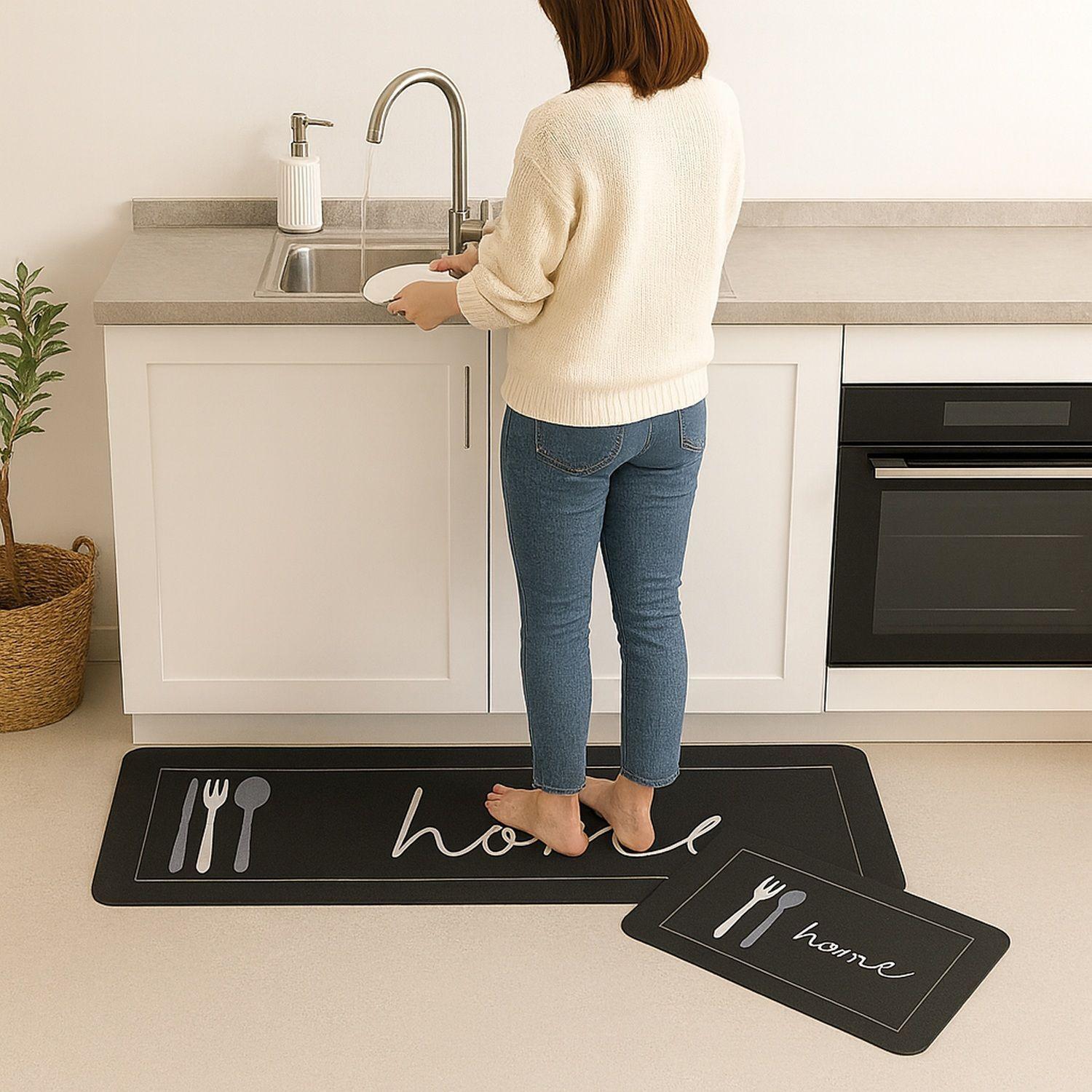 Set 2 alfombra antideslizante cocina alfombras super absorbente/HOME SERVICE-4
