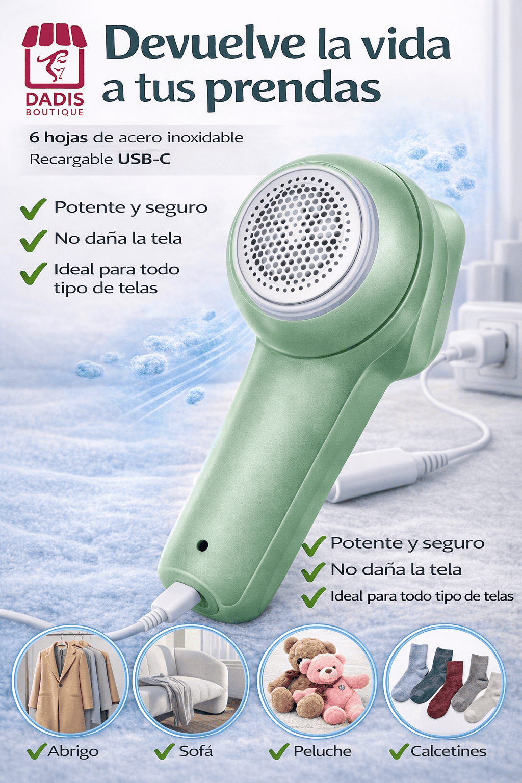 Quita Pelusas Electrico Maquina Para Sacar Pelusas Usb-2