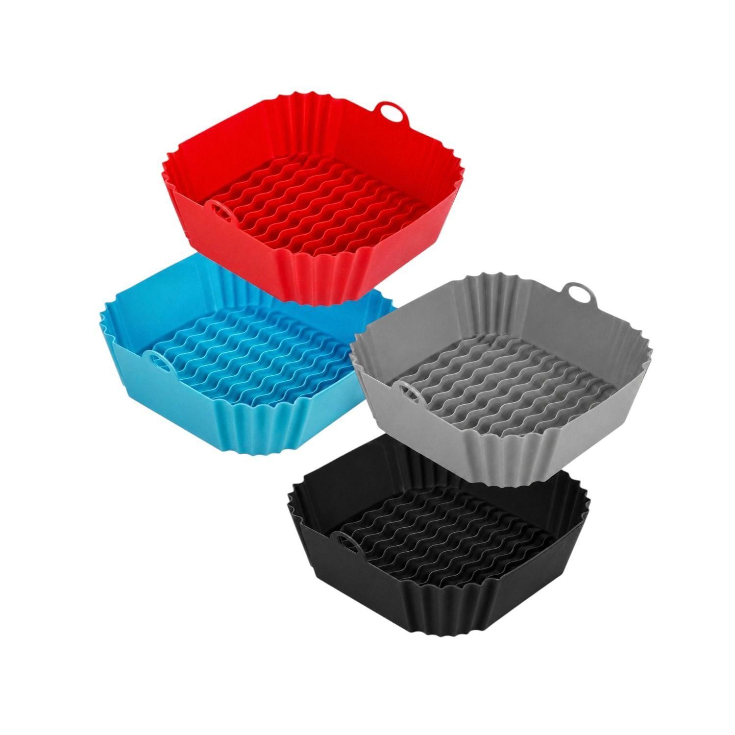4 Forro Silicona Para Airfryer Para Freidora Silicona Cuadra-0