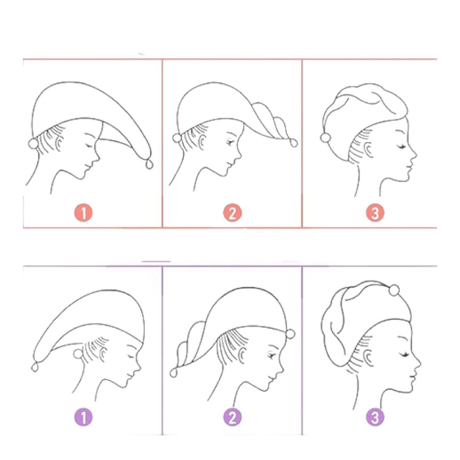 2 Toalla Microfibra Pelo Toalla Turbante Toalla 25x67cm-5