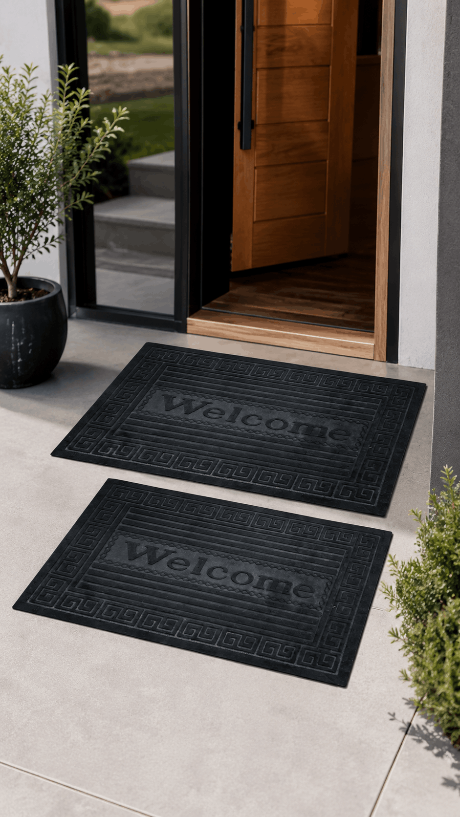 Pack 2 Alfombra Entrada Exterior Tapete Limpiapies Puerta-1