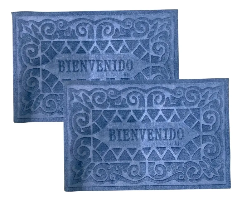 Pack 2 Alfombra Entrada Exterior Tapete Limpiapies Puerta-0