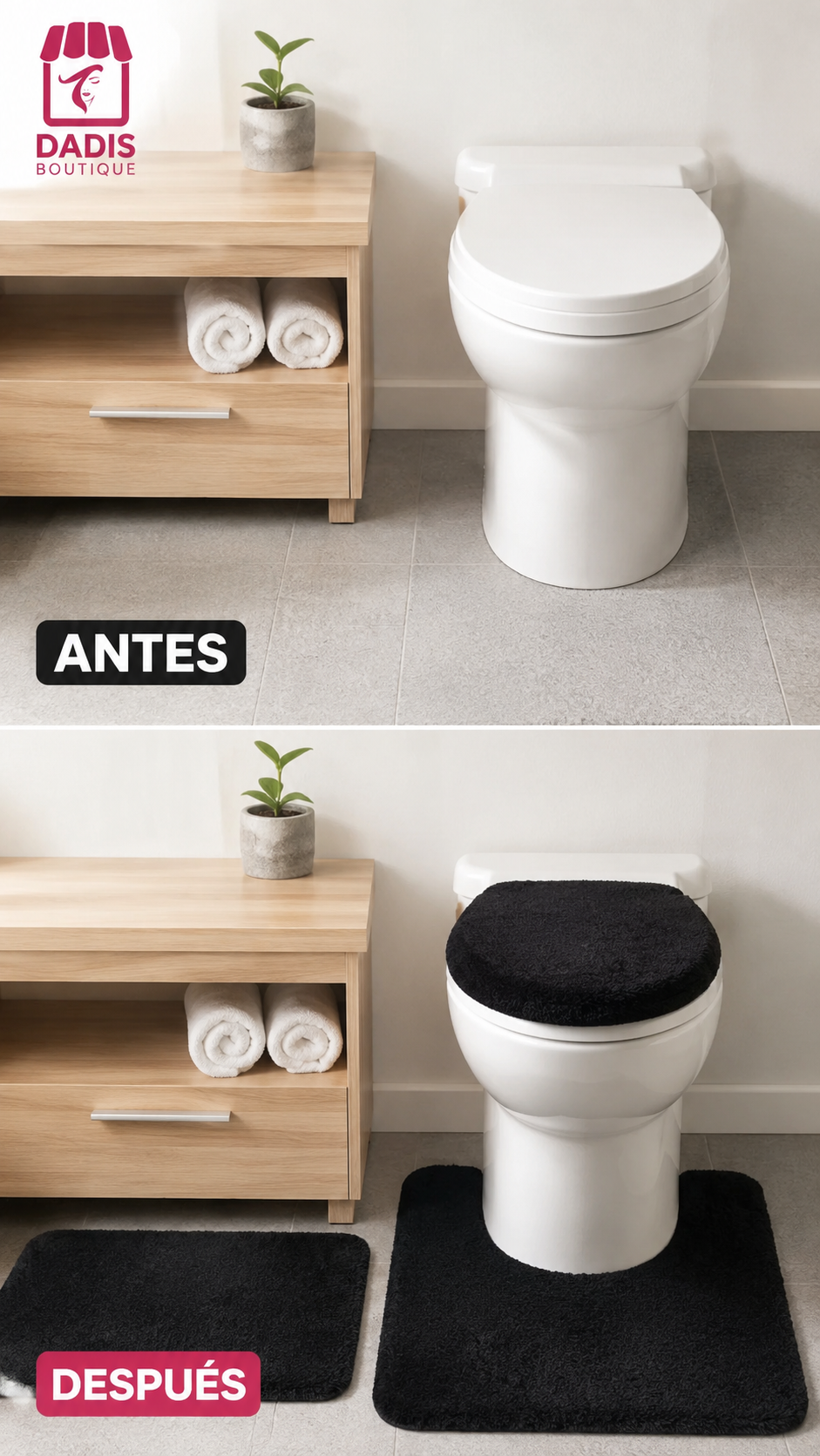 Set De Baño Juego De Baño Alfombras De Baño Cubre Tapa Wc-5