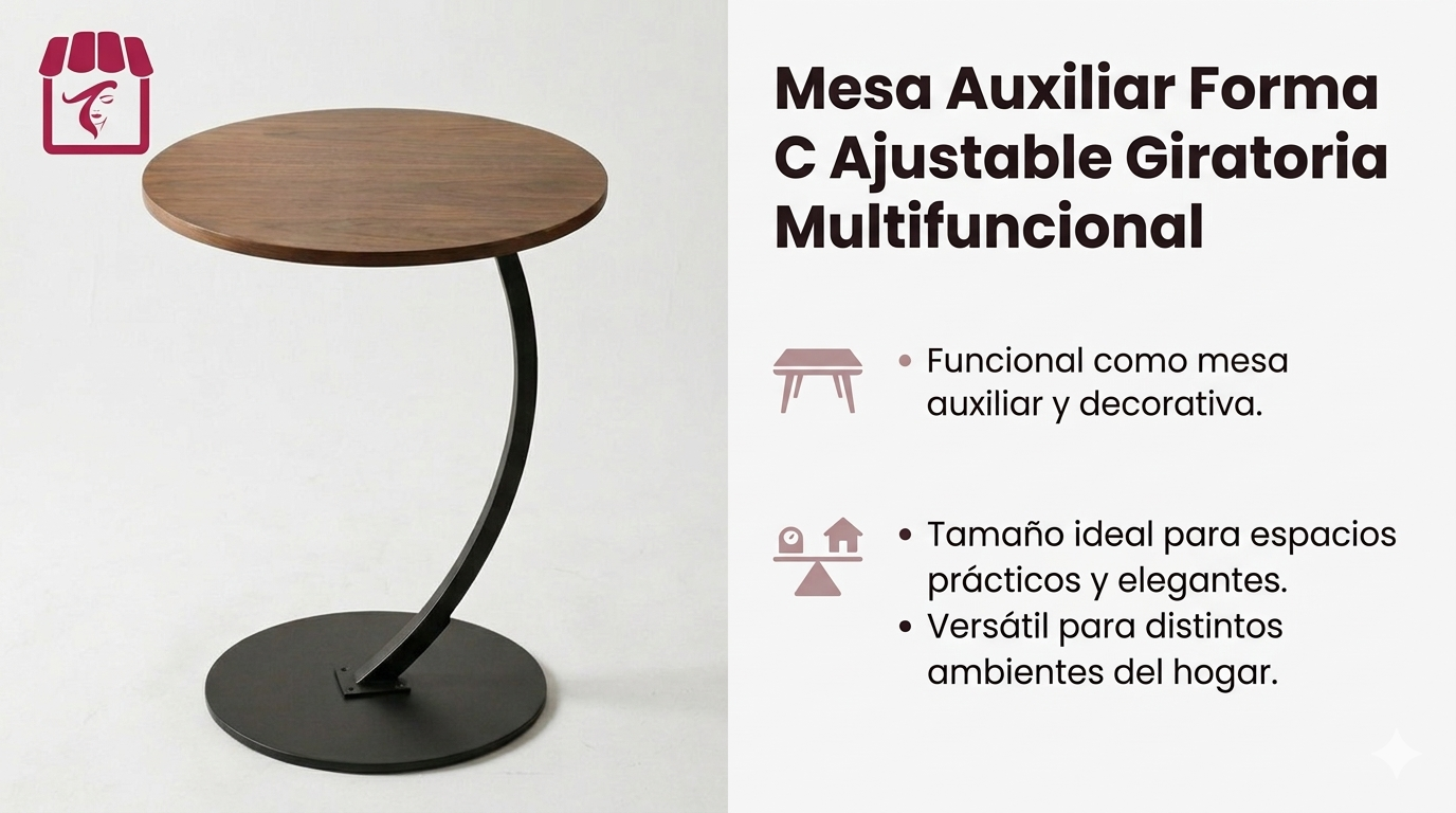 Mesa Centro Redonda Madera Auxiliar Living Diseño Moderno-6