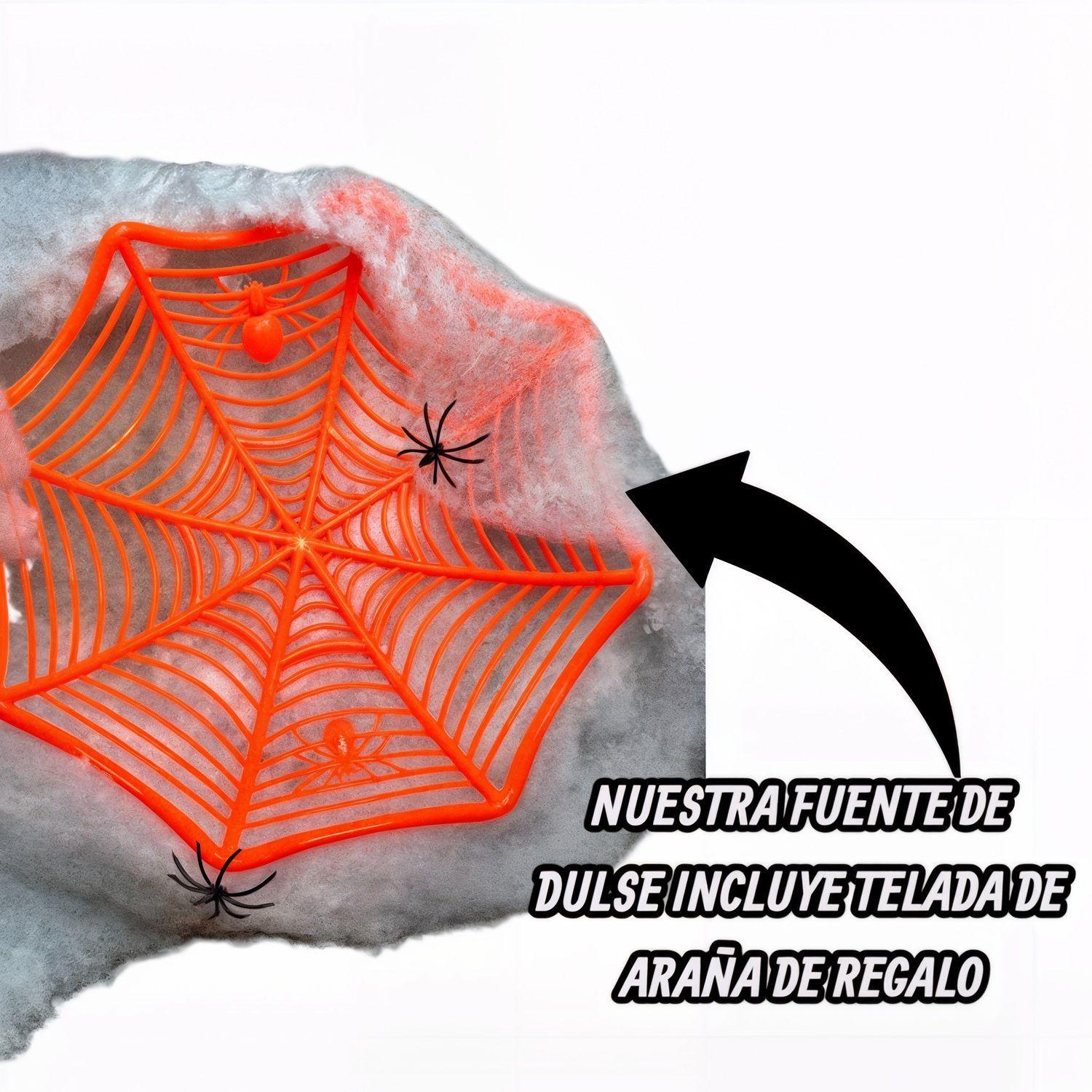 fuente dulces Halloween bandeja dulces araña + tela araña-2