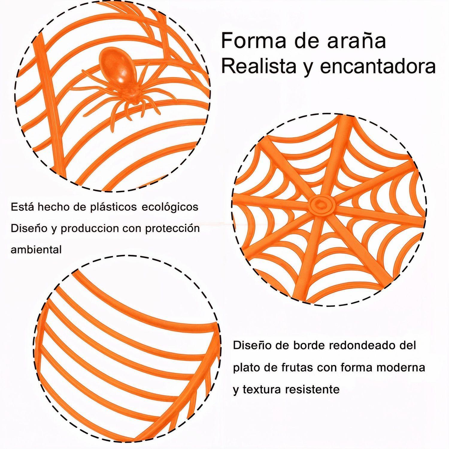 fuente dulces Halloween bandeja dulces araña + tela araña-5